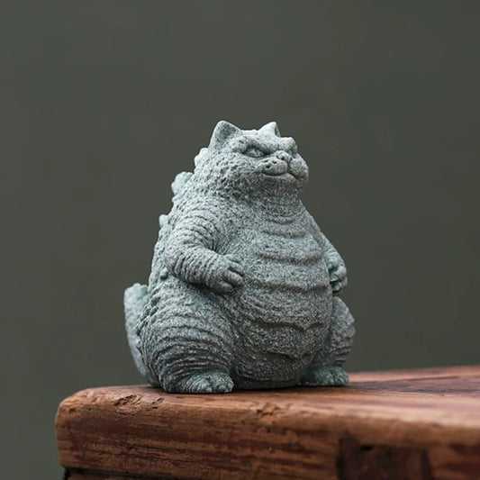 Mini Godzilla Cat Zen Ornament/猫斯拉 ミニオブジェ 置物