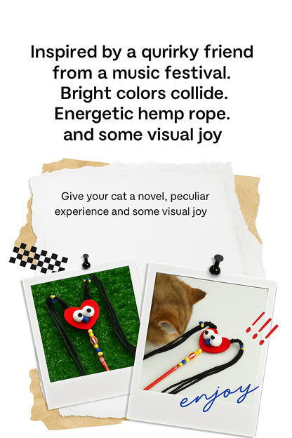 “Groovy Heart Teaser” Cat Wand / 「グルーヴィーハート」キャットじゃらし