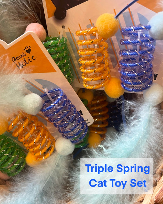 Triple Spring Cat Toy Set/トリプルスプリングキャットトイセット