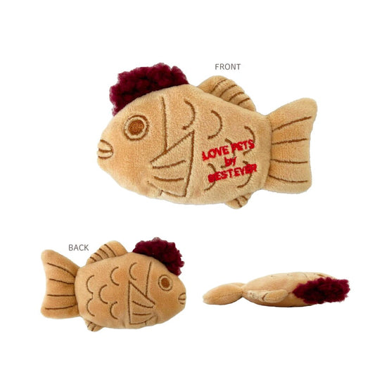 Taiyaki Squeaky Plush Dog Toy/たい焼きスキーカープラッシュドッグトイ