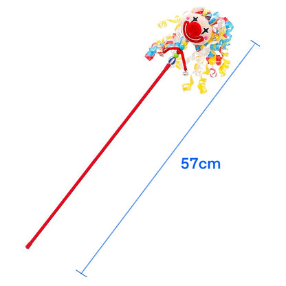 Colorful Clown Ribbon Cat Teaser Wand/カラフルリボンピエロ猫じゃらし