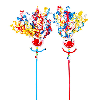 Colorful Clown Ribbon Cat Teaser Wand/カラフルリボンピエロ猫じゃらし