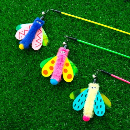 Flying Bug Cat Teaser Wand/カラフル飛虫じゃらし猫じゃらし