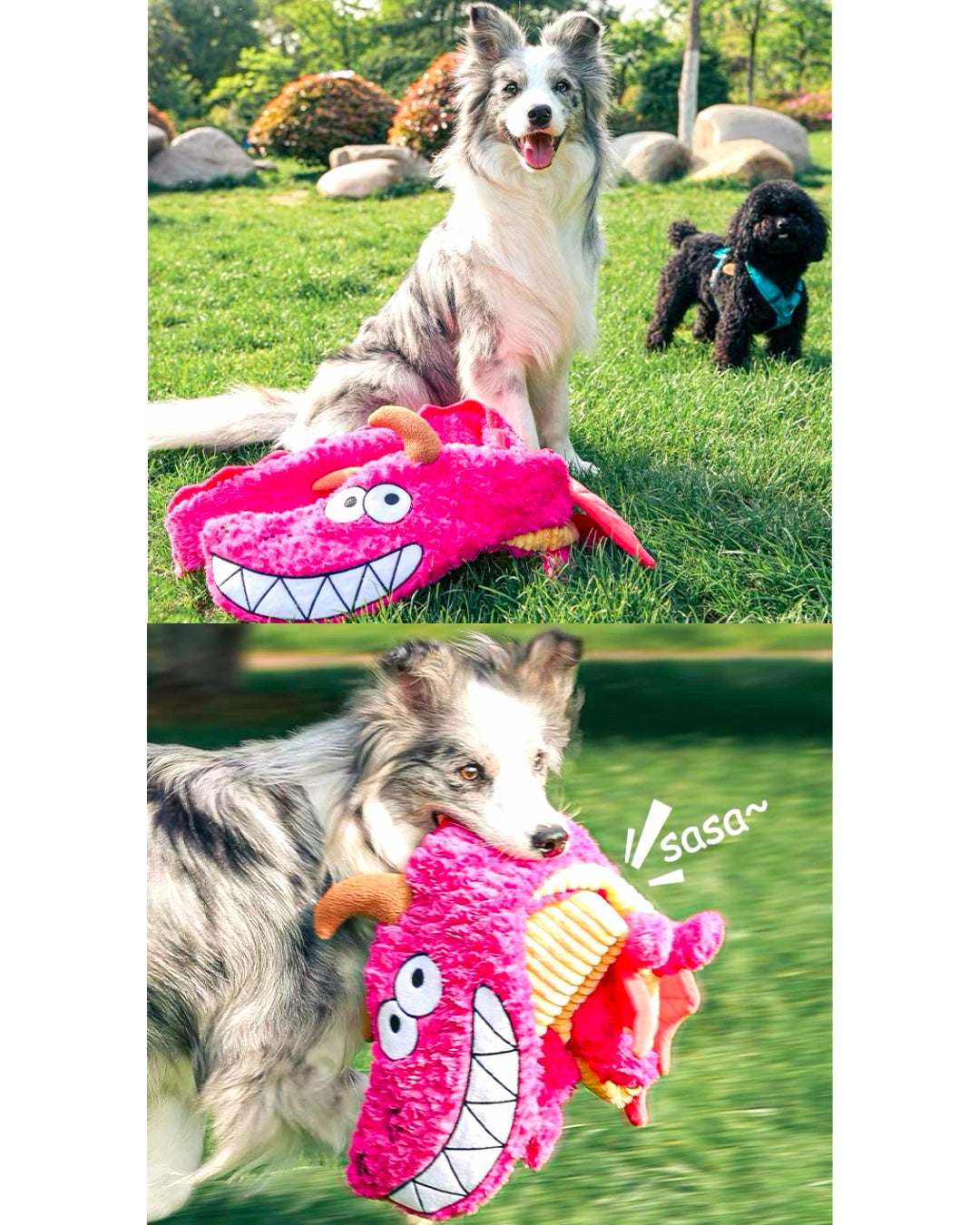 Crinkle Dragon Dog Toy/サウンドペーパー ドラゴン
