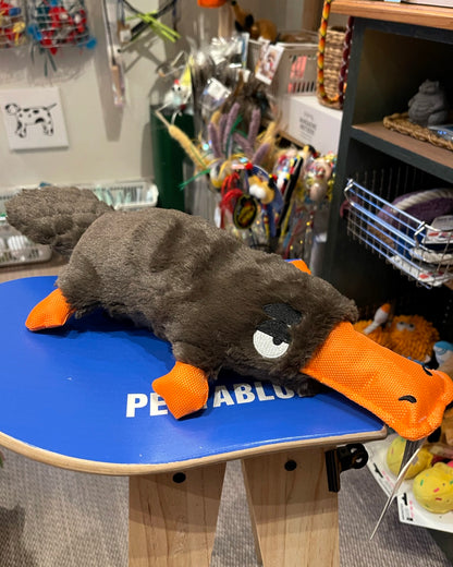 Squeaky Platypus Soft Plush Dog Toy / もふもふカモノハシ スクイーカー入り ドッグトイ