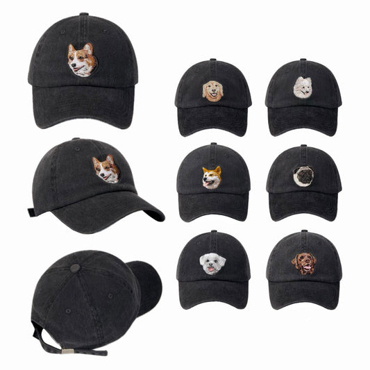 Dog Breed Embroidery Washed Cap / 犬種刺繍ウォッシュドキャップ