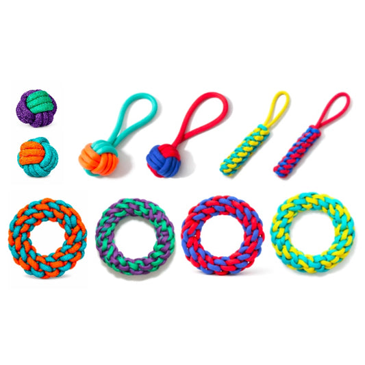 TwistBite Rope Dog Toy/カラフル編み込みデンタルロープトイ